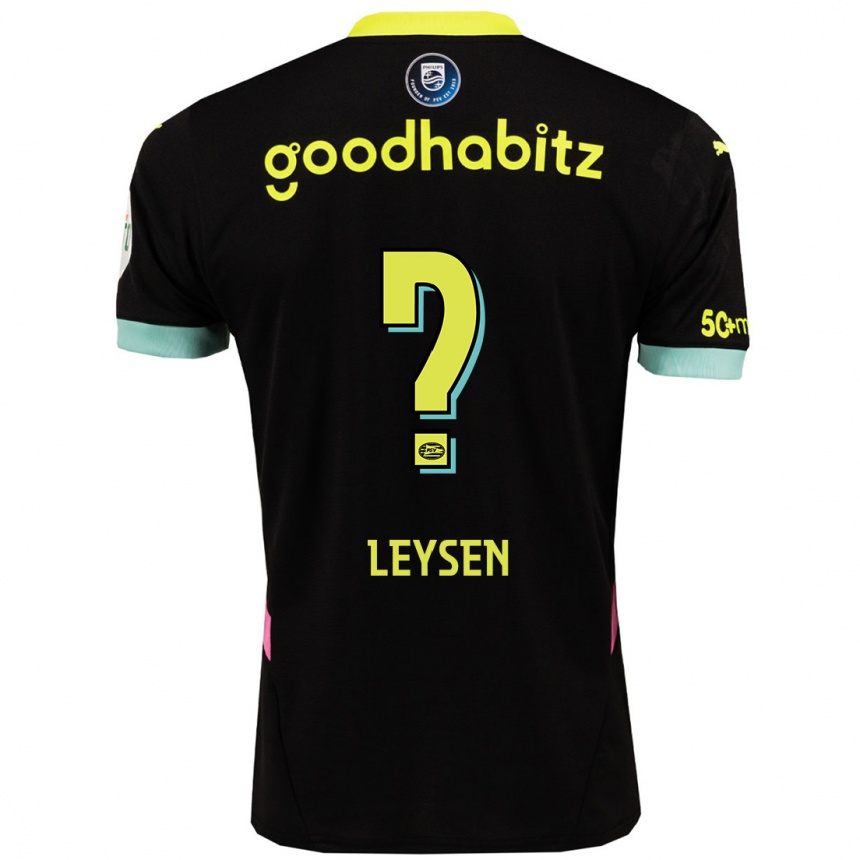 Men Football Fedde Leysen #0 Black Yellow Away Jersey 2024/25 T-Shirt Nz