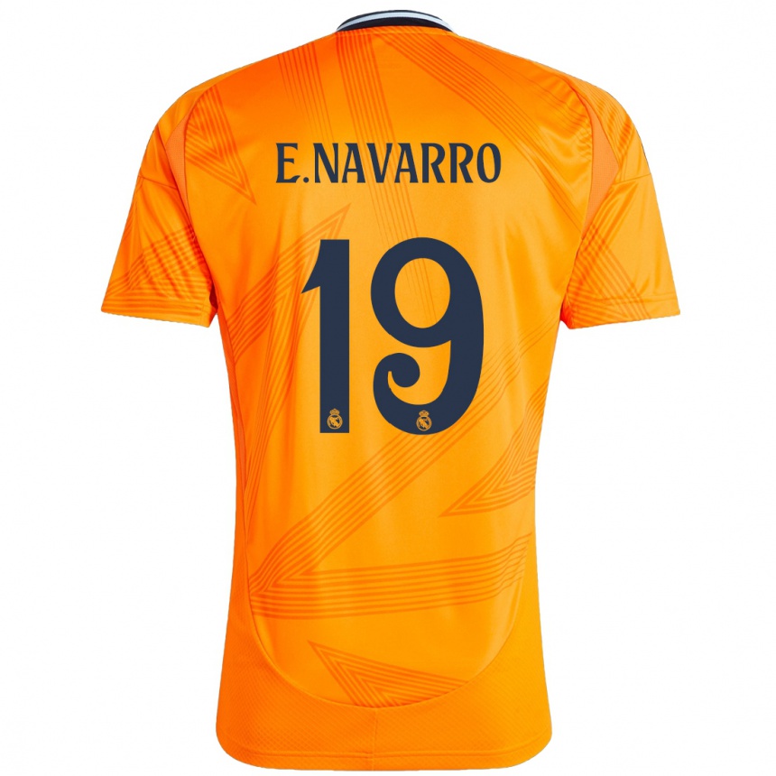 Men Football Eva Navarro #19 Orange Away Jersey 2024/25 T-Shirt Nz