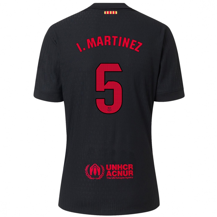 Men Football Iñigo Martínez #5 Black Red Away Jersey 2024/25 T-Shirt Nz