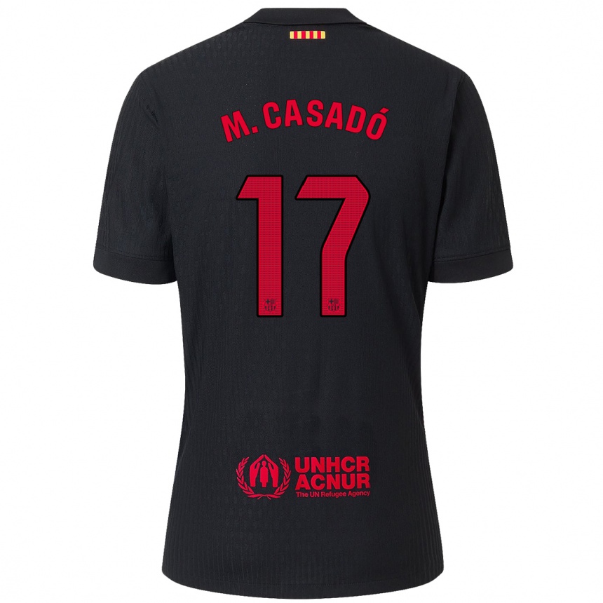 Men Football Marc Casado #17 Black Red Away Jersey 2024/25 T-Shirt Nz