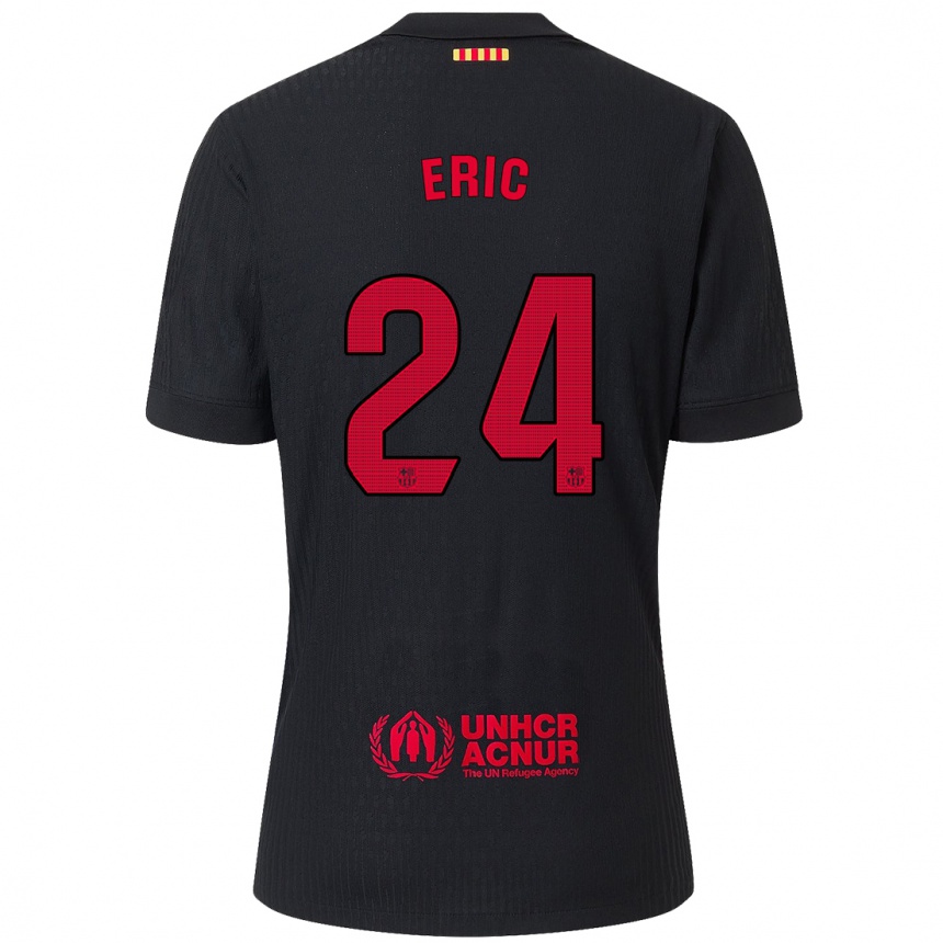 Men Football Eric Garcia #24 Black Red Away Jersey 2024/25 T-Shirt Nz