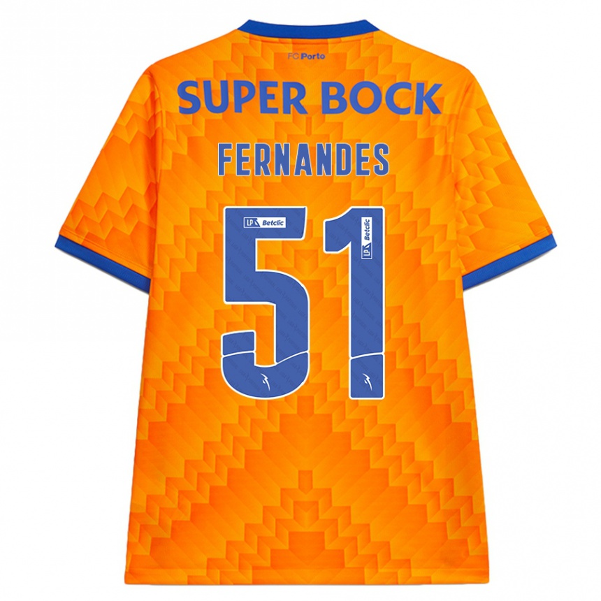 Men Football Diogo Fernandes #51 Orange Away Jersey 2024/25 T-Shirt Nz