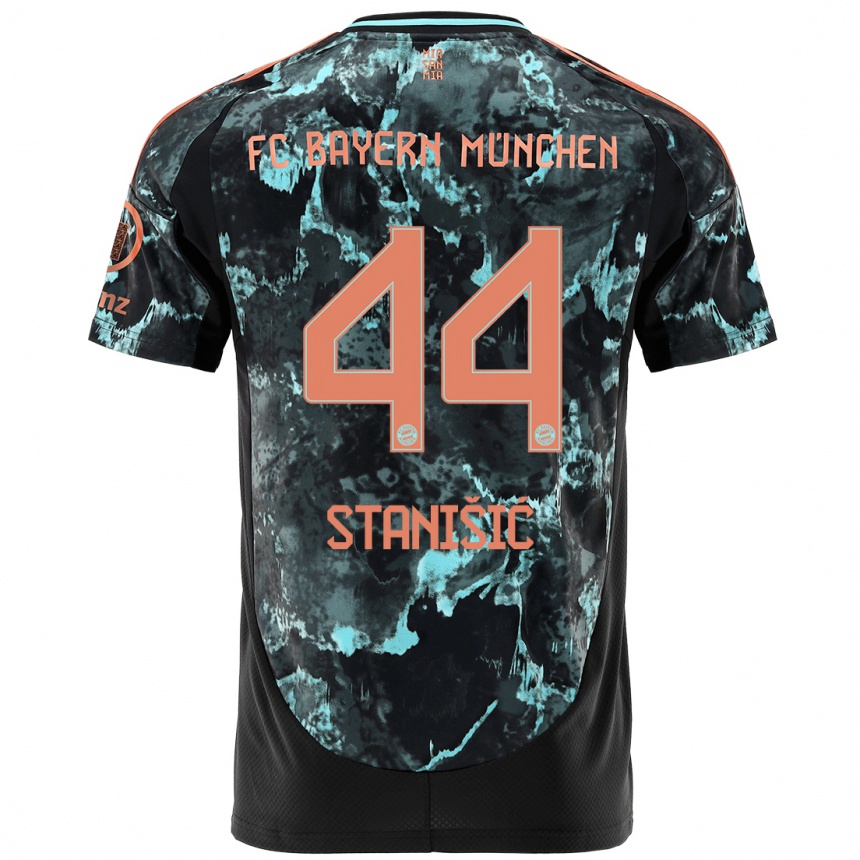 Men Football Josip Stanisic #44 Black Away Jersey 2024/25 T-Shirt Nz