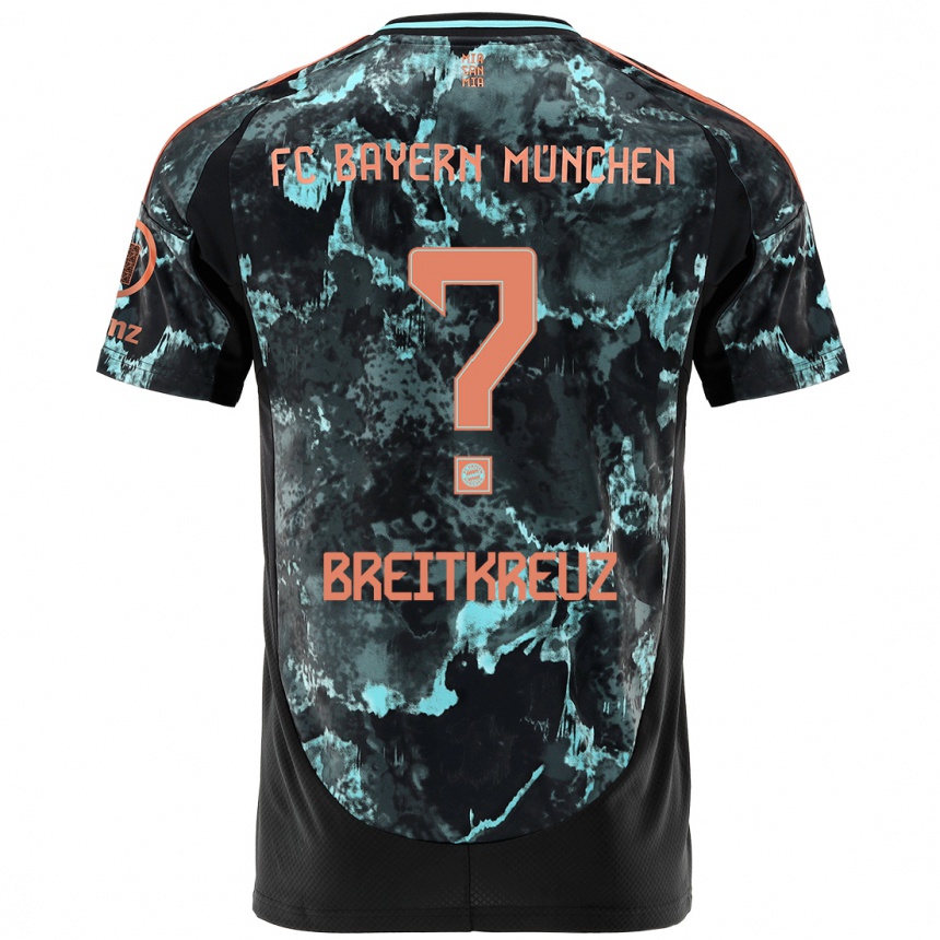 Men Football Steve Breitkreuz #0 Black Away Jersey 2024/25 T-Shirt Nz