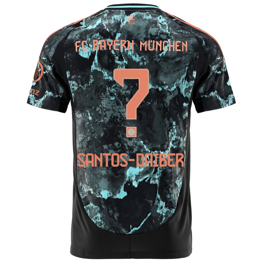 Men Football David Santos-Daiber #0 Black Away Jersey 2024/25 T-Shirt Nz