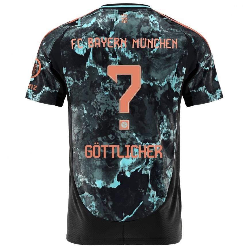 Men Football Moritz Göttlicher #0 Black Away Jersey 2024/25 T-Shirt Nz