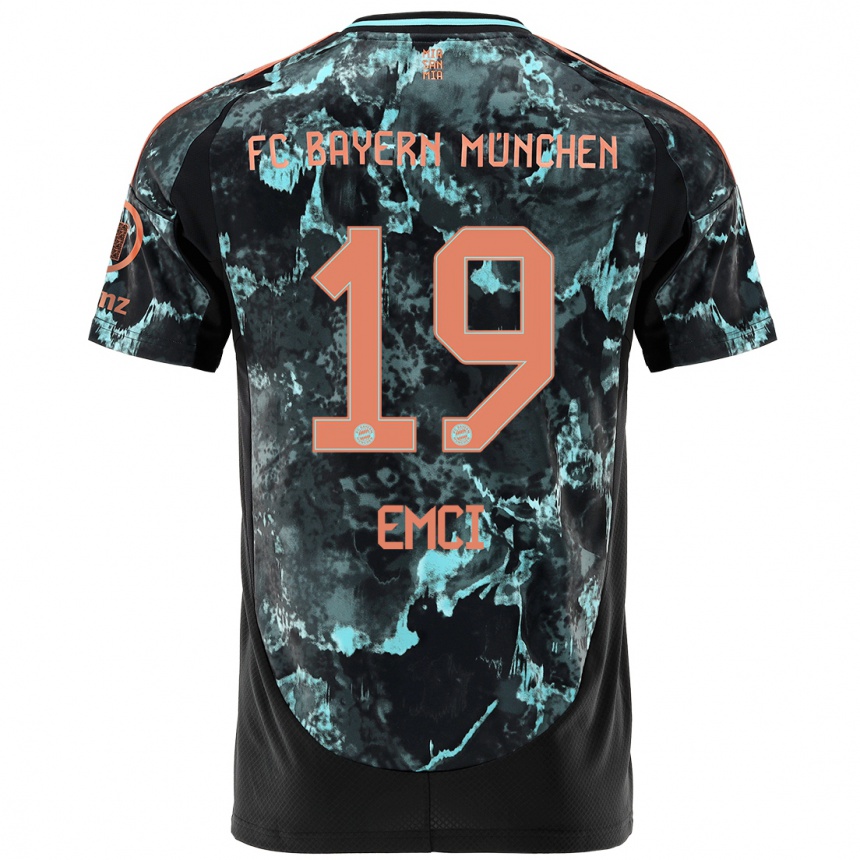 Men Football Ben Emci #19 Black Away Jersey 2024/25 T-Shirt Nz