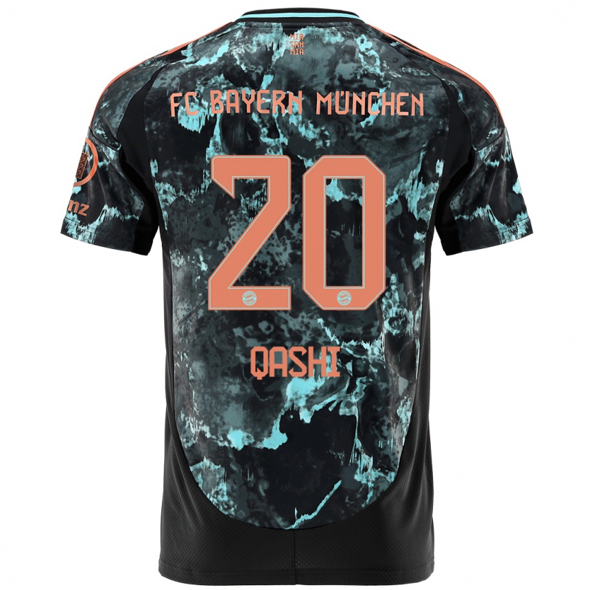 Men Football Yousef Qashi #20 Black Away Jersey 2024/25 T-Shirt Nz