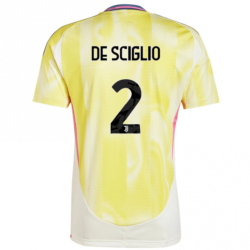 Men Football Mattia De Sciglio #2 Solar Yellow Away Jersey 2024/25 T-Shirt Nz