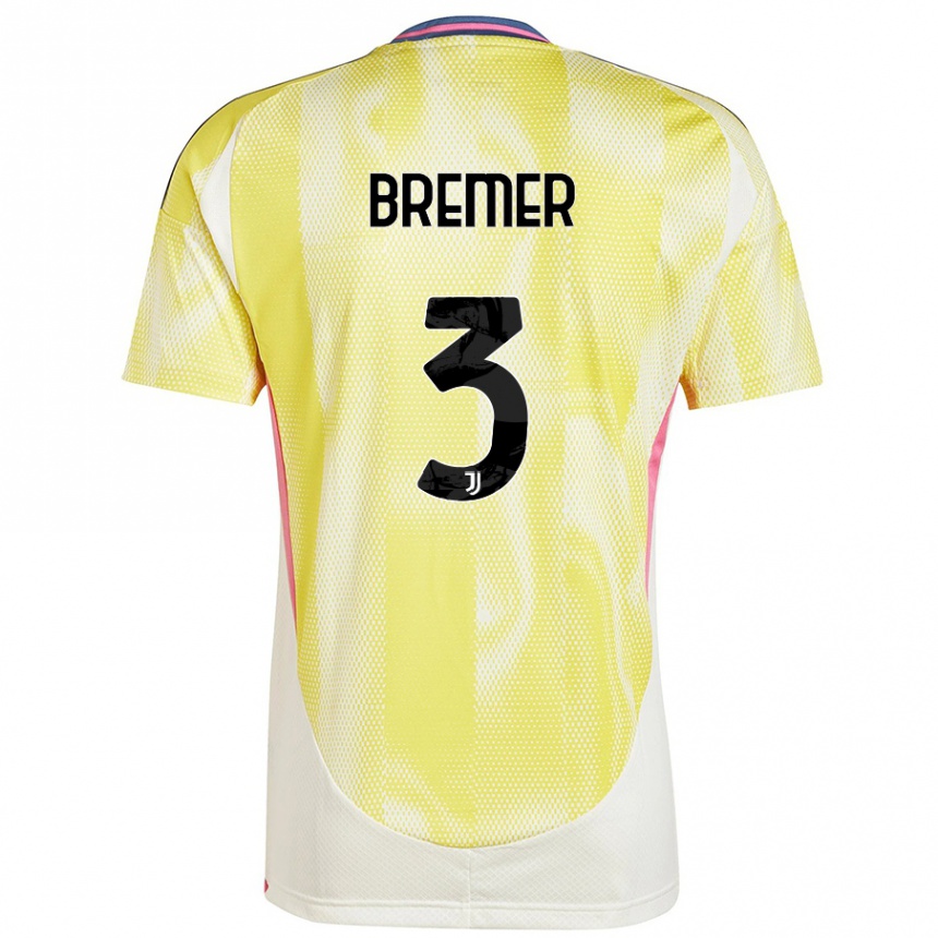 Men Football Bremer #3 Solar Yellow Away Jersey 2024/25 T-Shirt Nz