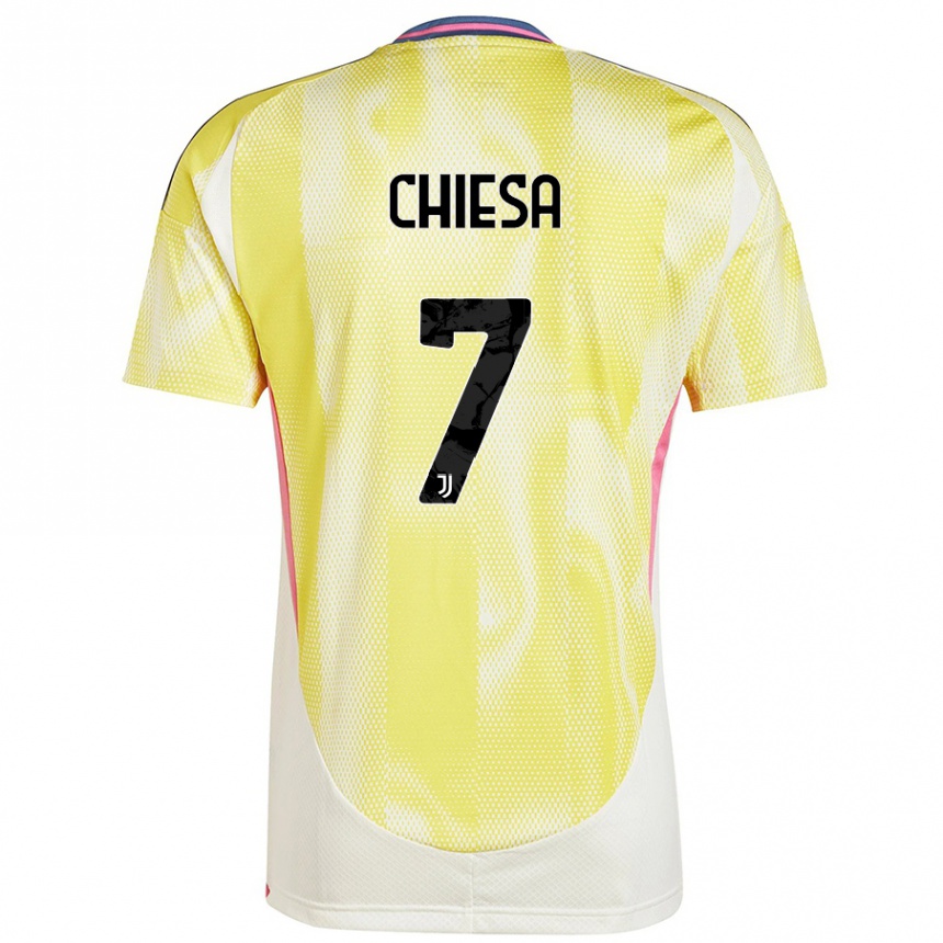 Men Football Federico Chiesa #7 Solar Yellow Away Jersey 2024/25 T-Shirt Nz