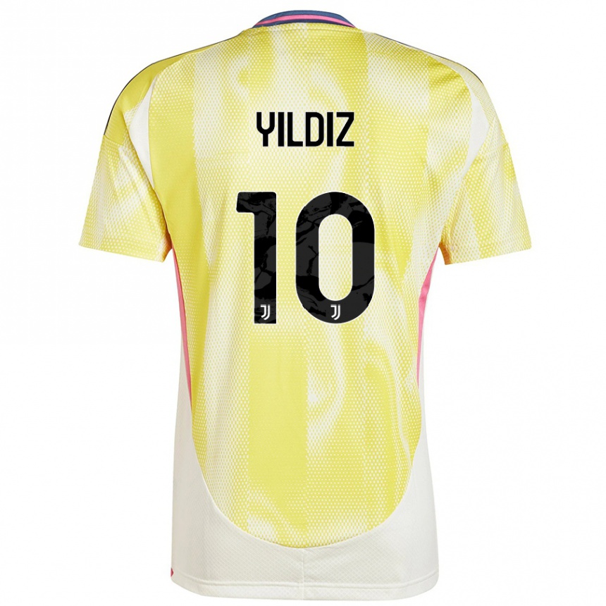 Men Football Kenan Yildiz #10 Solar Yellow Away Jersey 2024/25 T-Shirt Nz