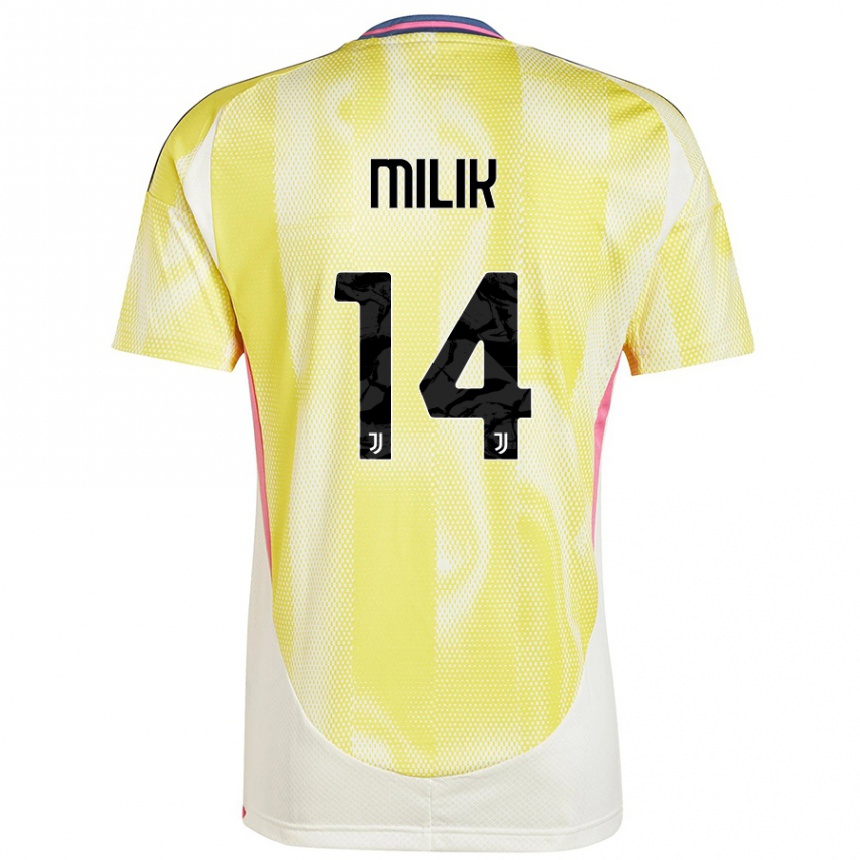 Men Football Arkadiusz Milik #14 Solar Yellow Away Jersey 2024/25 T-Shirt Nz