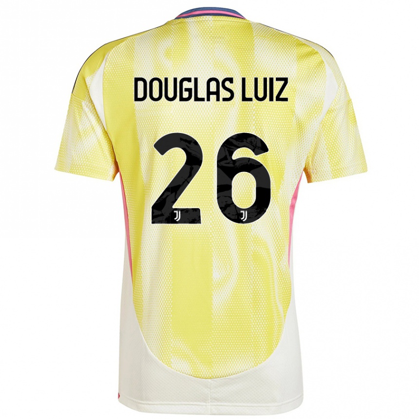 Men Football Douglas Luiz #26 Solar Yellow Away Jersey 2024/25 T-Shirt Nz