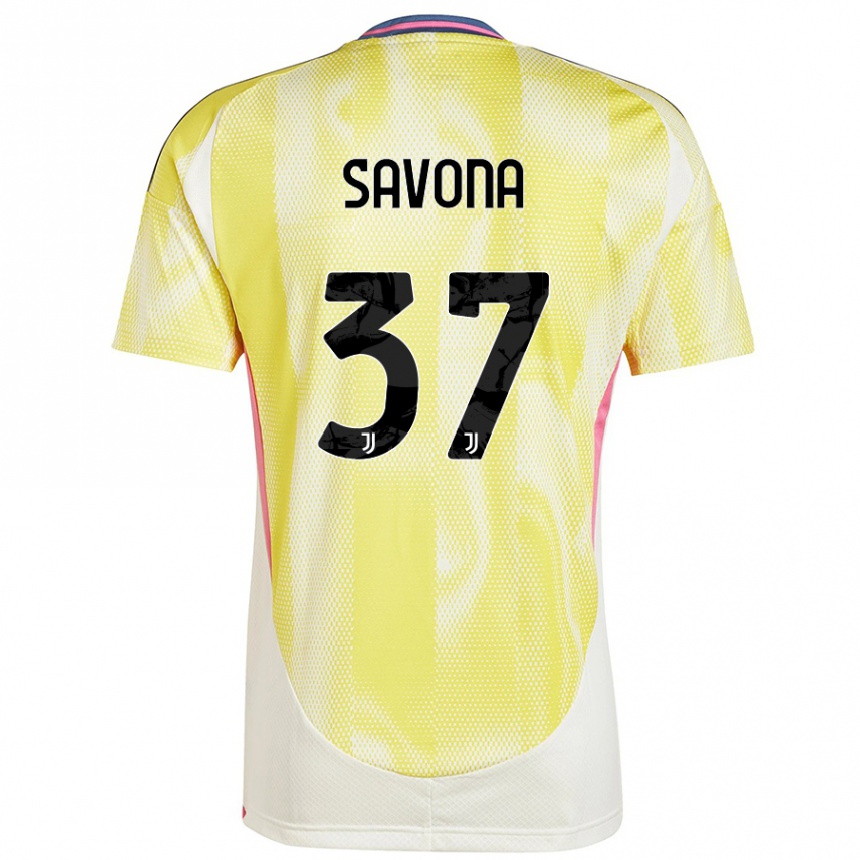 Men Football Nicolo Savona #37 Solar Yellow Away Jersey 2024/25 T-Shirt Nz