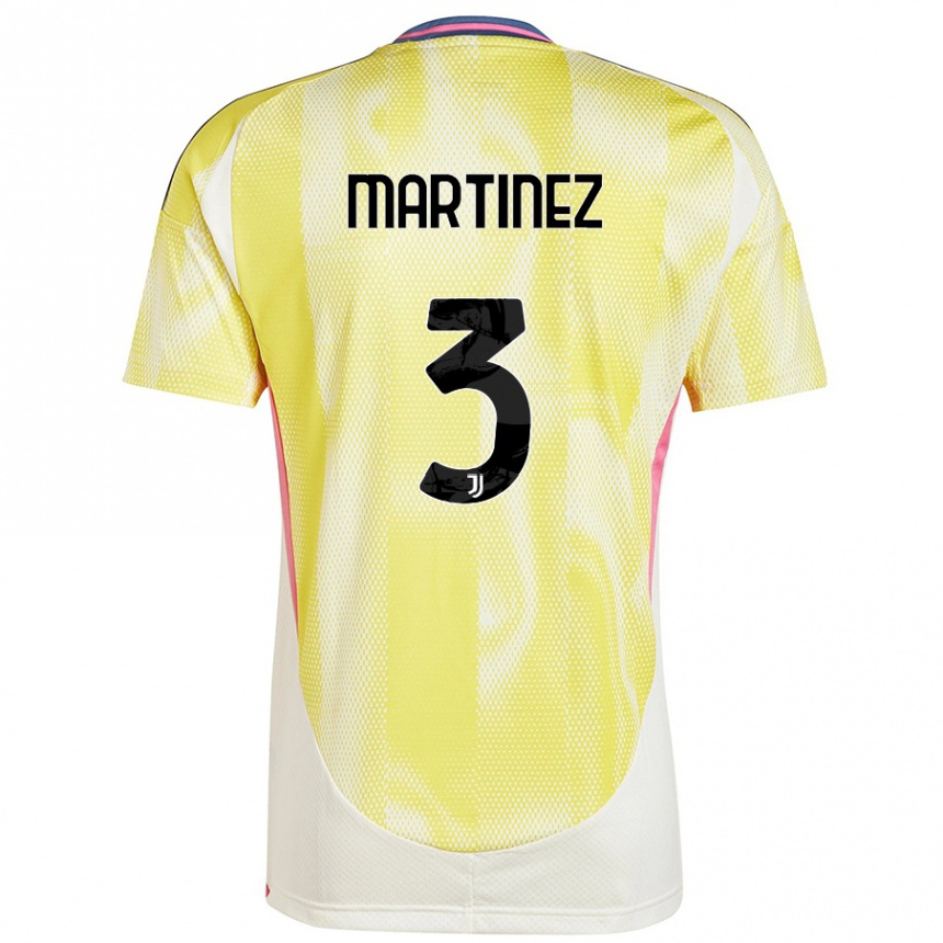 Men Football Bruno Martinez #3 Solar Yellow Away Jersey 2024/25 T-Shirt Nz