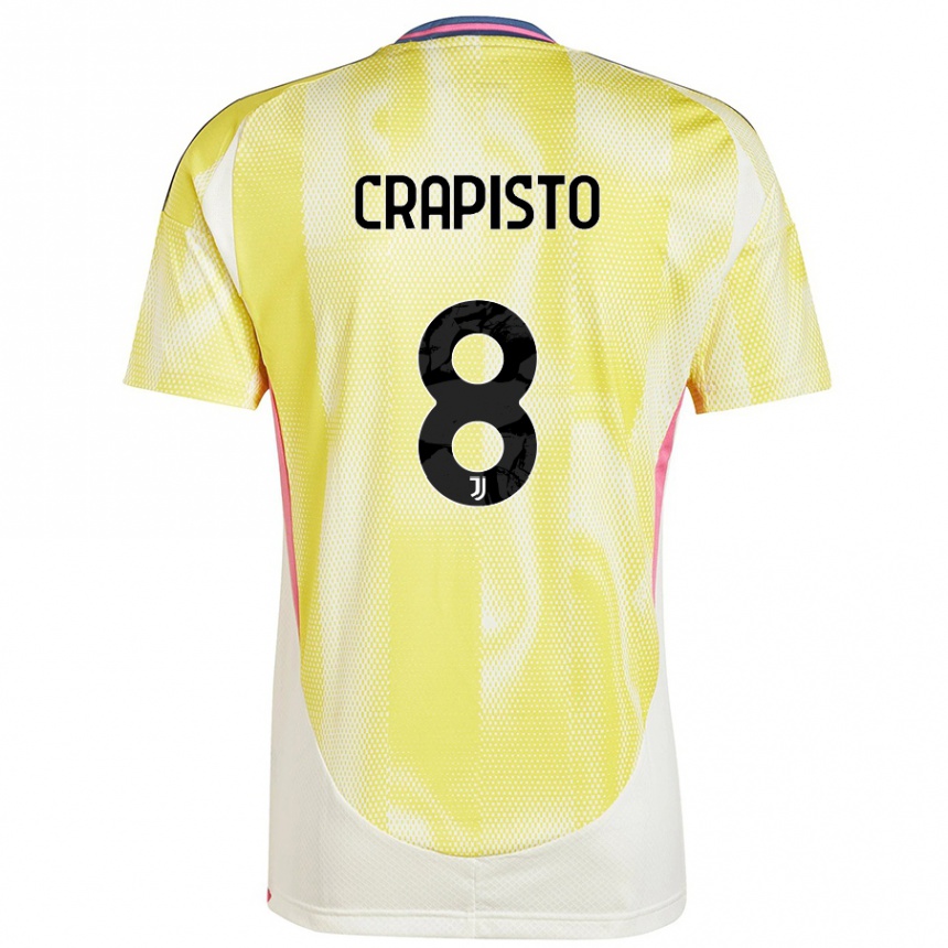 Men Football Francesco Crapisto #8 Solar Yellow Away Jersey 2024/25 T-Shirt Nz