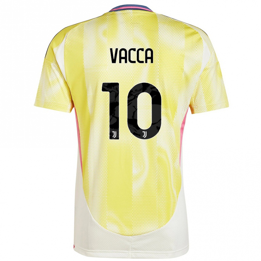 Men Football Alessio Vacca #10 Solar Yellow Away Jersey 2024/25 T-Shirt Nz