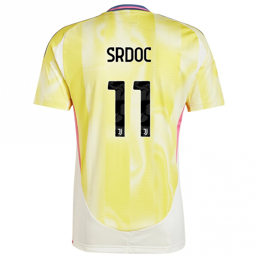 Men Football Ivano Srdoc #11 Solar Yellow Away Jersey 2024/25 T-Shirt Nz