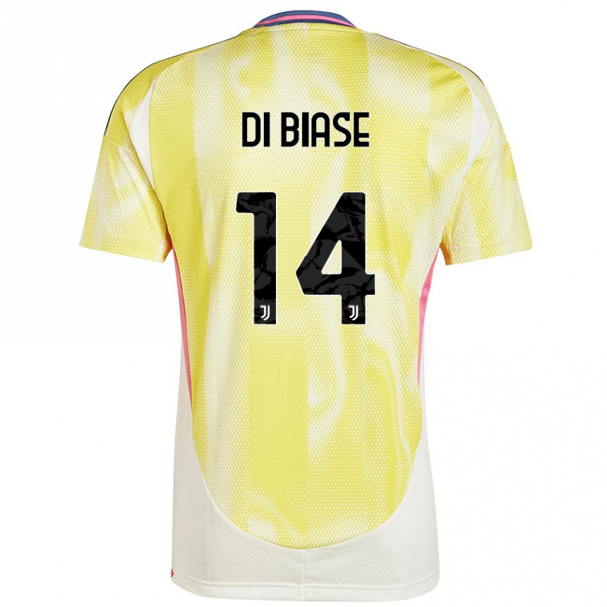 Men Football Gianmarco Di Biase #14 Solar Yellow Away Jersey 2024/25 T-Shirt Nz