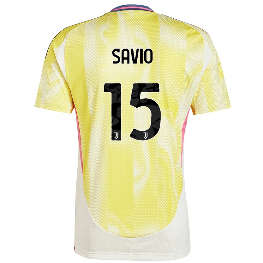 Men Football Federico Savio #15 Solar Yellow Away Jersey 2024/25 T-Shirt Nz