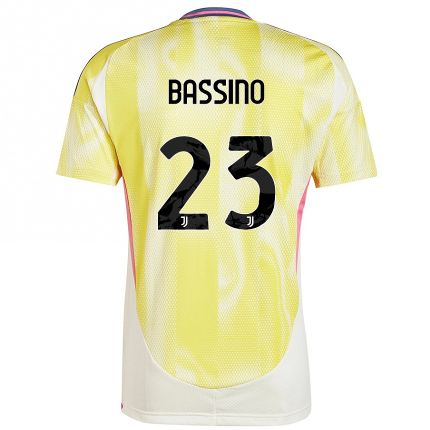 Men Football Alessandro Bassino #23 Solar Yellow Away Jersey 2024/25 T-Shirt Nz