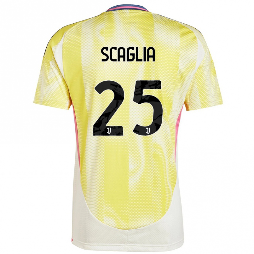 Men Football Simone Scaglia #25 Solar Yellow Away Jersey 2024/25 T-Shirt Nz