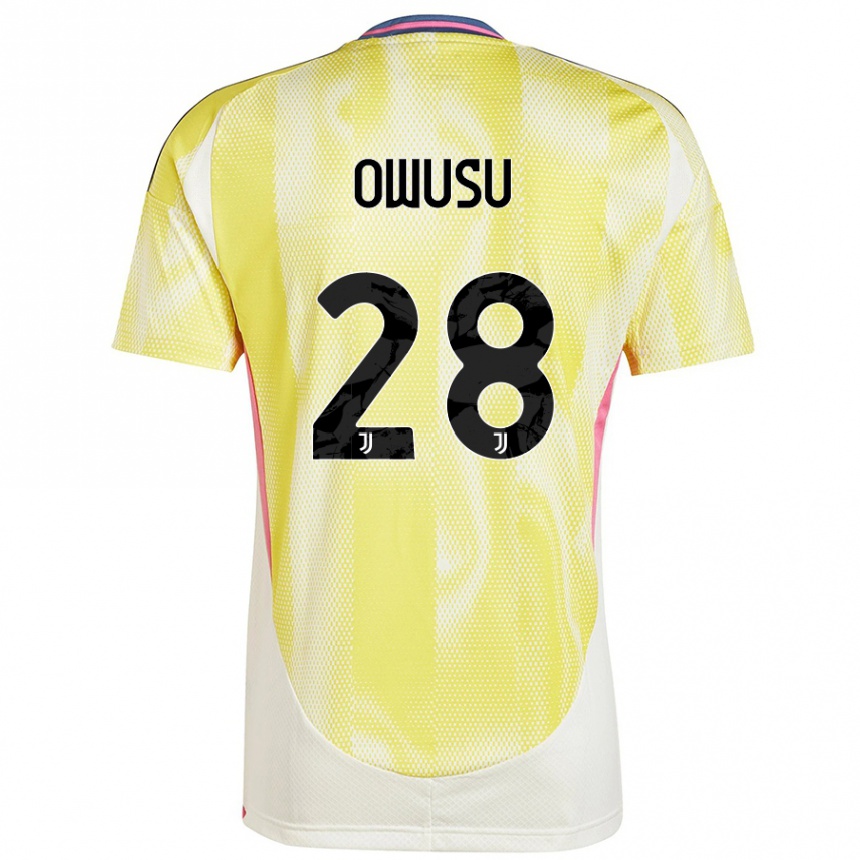 Men Football Augusto Owusu #28 Solar Yellow Away Jersey 2024/25 T-Shirt Nz