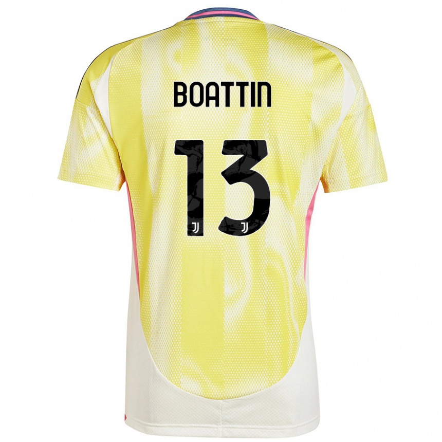 Men Football Lisa Boattin #13 Solar Yellow Away Jersey 2024/25 T-Shirt Nz