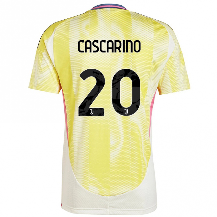 Men Football Estelle Cascarino #20 Solar Yellow Away Jersey 2024/25 T-Shirt Nz