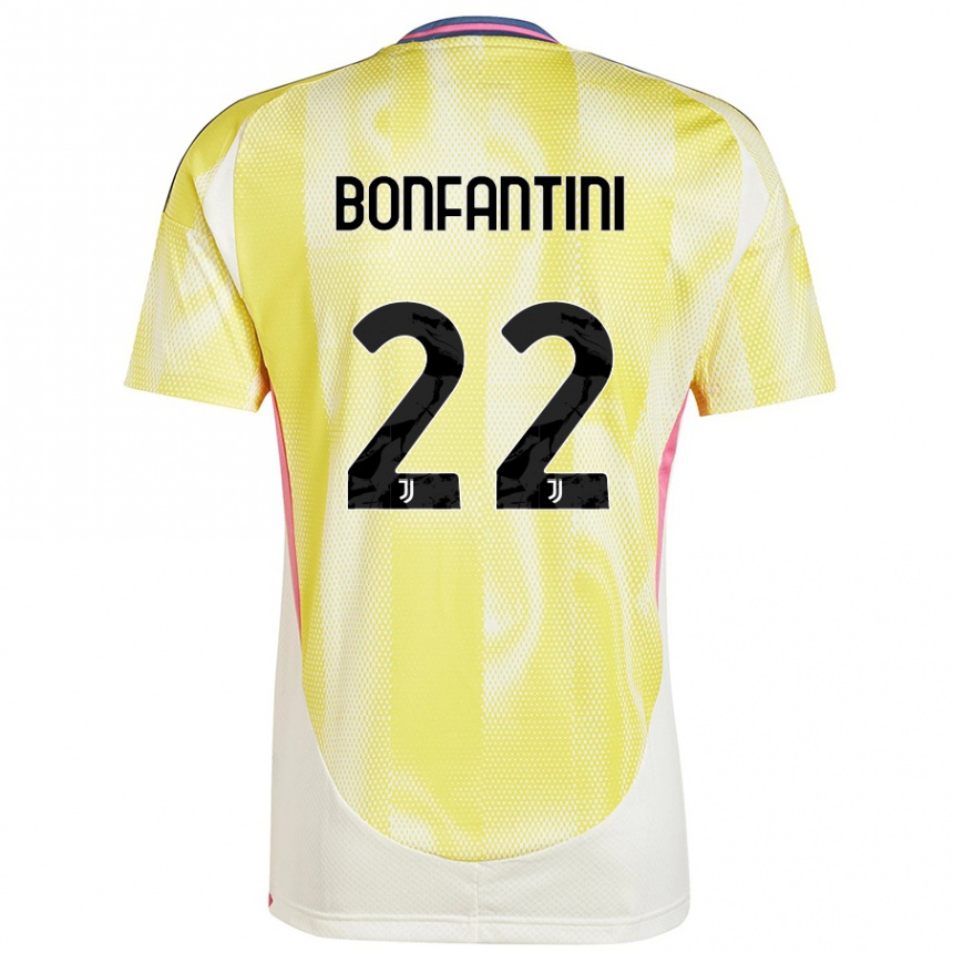 Men Football Agnese Bonfantini #22 Solar Yellow Away Jersey 2024/25 T-Shirt Nz