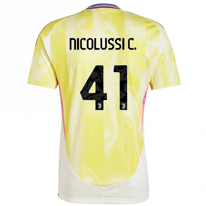 Men Football Hans Nicolussi Caviglia #41 Solar Yellow Away Jersey 2024/25 T-Shirt Nz