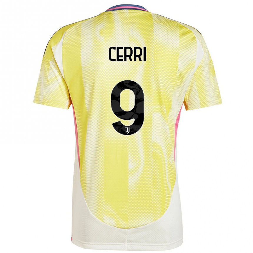 Men Football Leonardo Cerri #9 Solar Yellow Away Jersey 2024/25 T-Shirt Nz