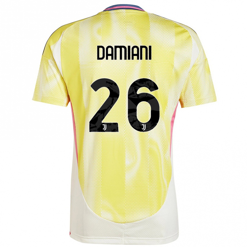 Men Football Samuele Damiani #26 Solar Yellow Away Jersey 2024/25 T-Shirt Nz