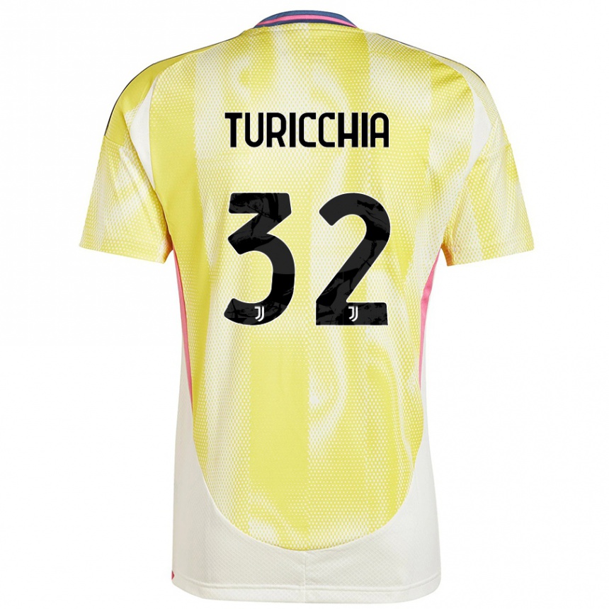 Men Football Riccardo Turicchia #32 Solar Yellow Away Jersey 2024/25 T-Shirt Nz