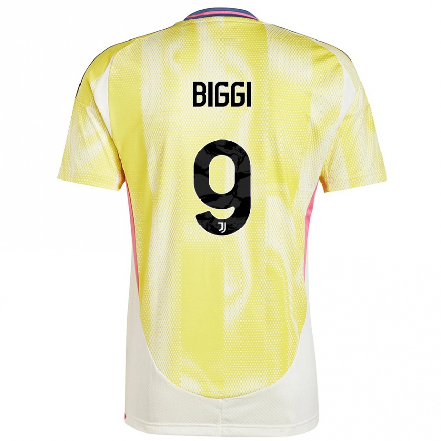 Men Football Silvano Biggi #9 Solar Yellow Away Jersey 2024/25 T-Shirt Nz