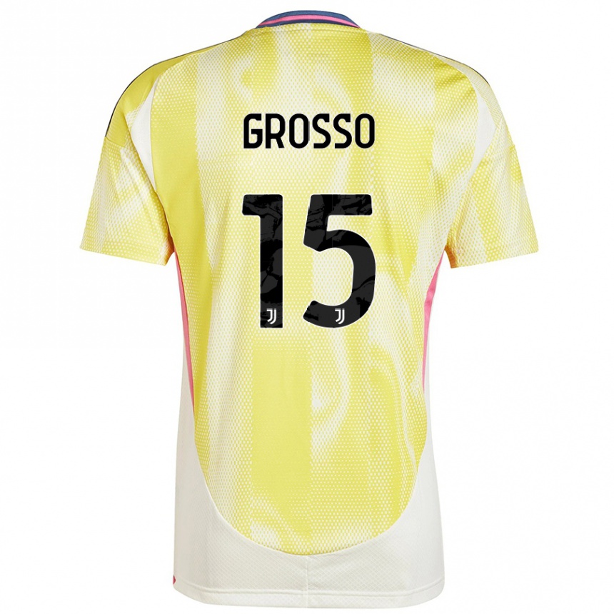 Men Football Julia Grosso #15 Solar Yellow Away Jersey 2024/25 T-Shirt Nz