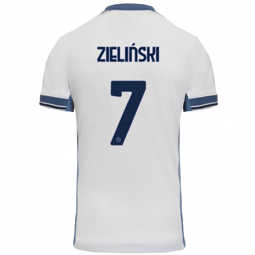 Men Football Piotr Zielinski #7 White Grey Away Jersey 2024/25 T-Shirt Nz