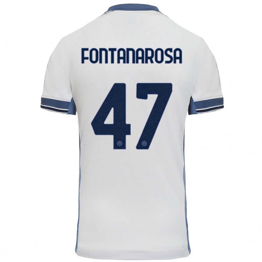 Men Football Alessandro Fontanarosa #47 White Grey Away Jersey 2024/25 T-Shirt Nz