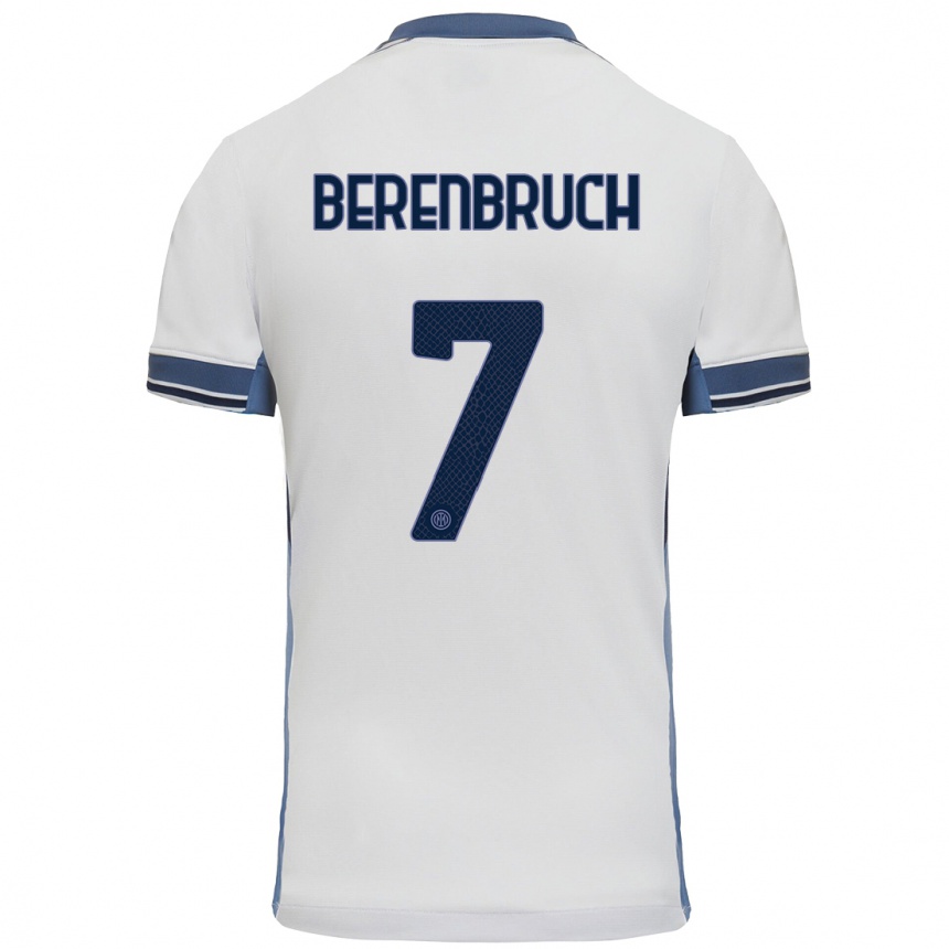 Men Football Thomas Berenbruch #7 White Grey Away Jersey 2024/25 T-Shirt Nz