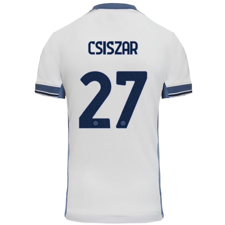 Men Football Henrietta Csiszar #27 White Grey Away Jersey 2024/25 T-Shirt Nz