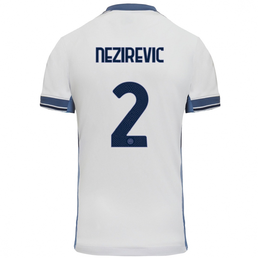 Men Football Alem Nezirevic #2 White Grey Away Jersey 2024/25 T-Shirt Nz