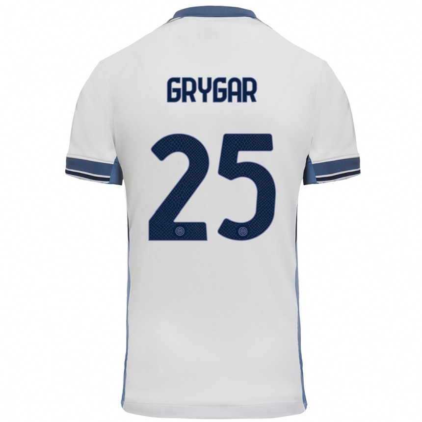 Men Football Samuel Grygar #25 White Grey Away Jersey 2024/25 T-Shirt Nz