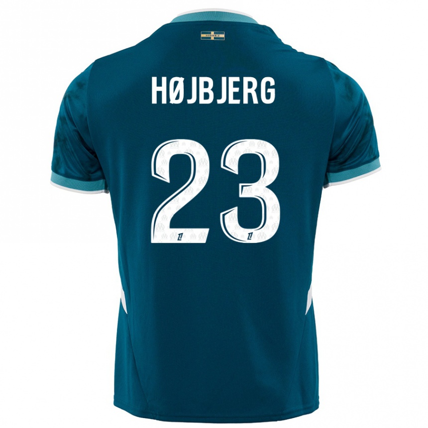 Men Football Pierre Emile Hojbjerg #23 Turquoise Blue Away Jersey 2024/25 T-Shirt Nz