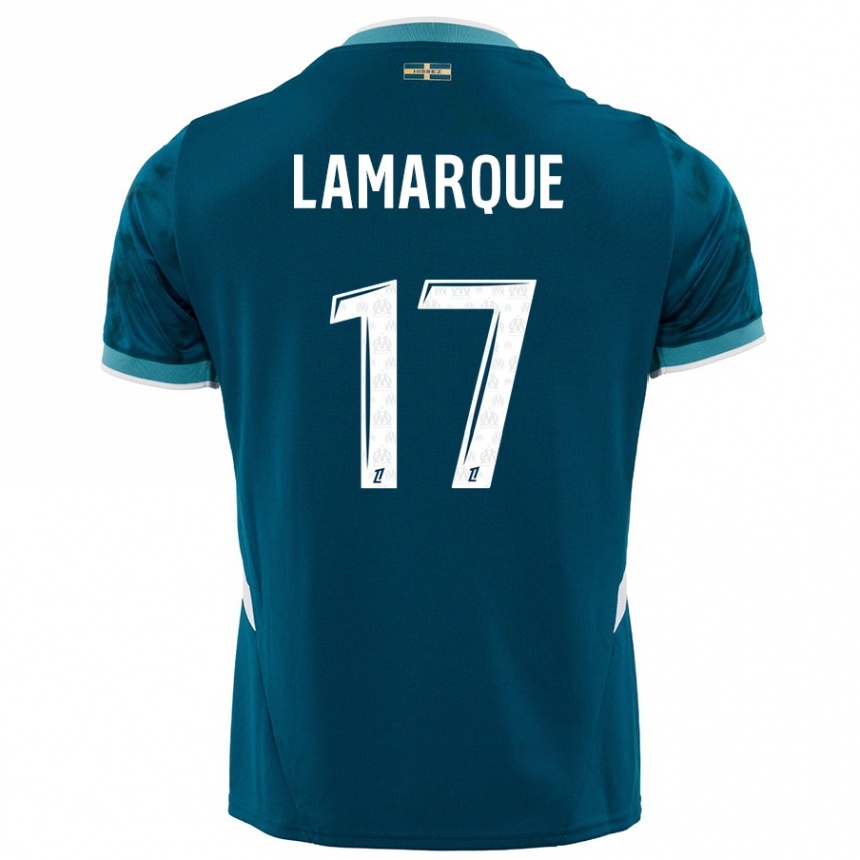 Men Football Alais Lamarque #17 Turquoise Blue Away Jersey 2024/25 T-Shirt Nz