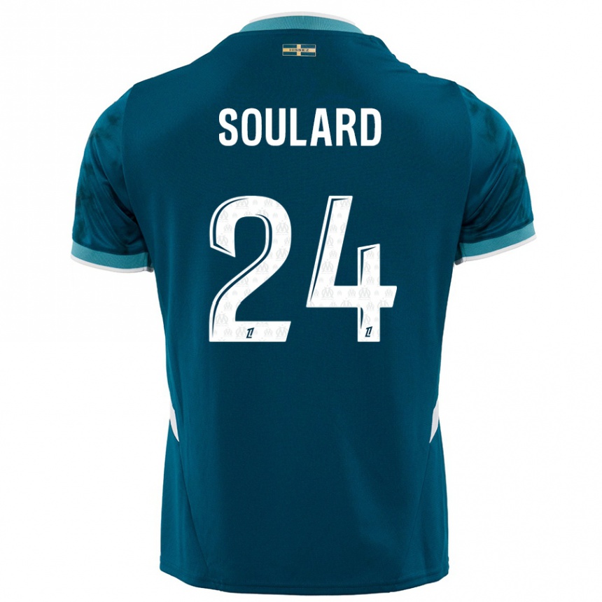 Men Football Amandine Soulard #24 Turquoise Blue Away Jersey 2024/25 T-Shirt Nz