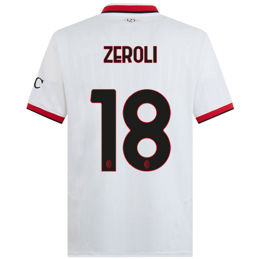 Men Football Kevin Zeroli #18 White Black Red Away Jersey 2024/25 T-Shirt Nz