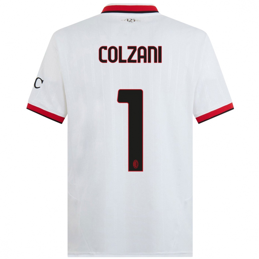 Men Football Edoardo Colzani #1 White Black Red Away Jersey 2024/25 T-Shirt Nz