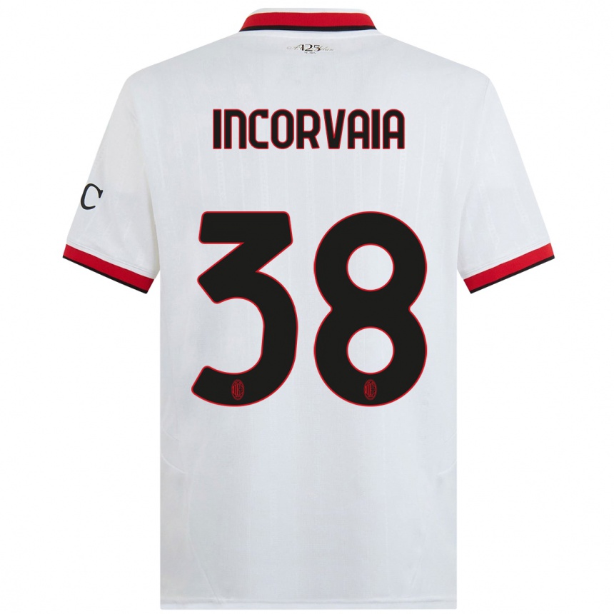 Men Football Giovanni Incorvaia #38 White Black Red Away Jersey 2024/25 T-Shirt Nz