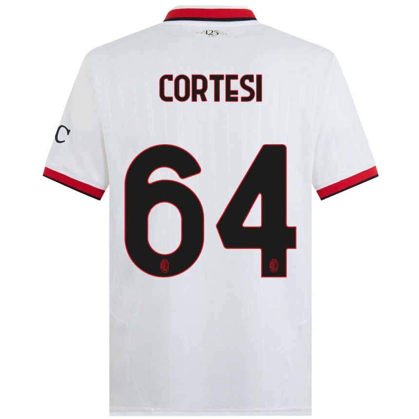 Men Football Selena Cortesi #64 White Black Red Away Jersey 2024/25 T-Shirt Nz